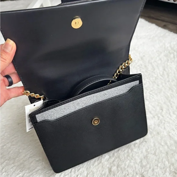 Michael Kors Black Crossbody Bag with Gold Chain - Picture 7 of 11